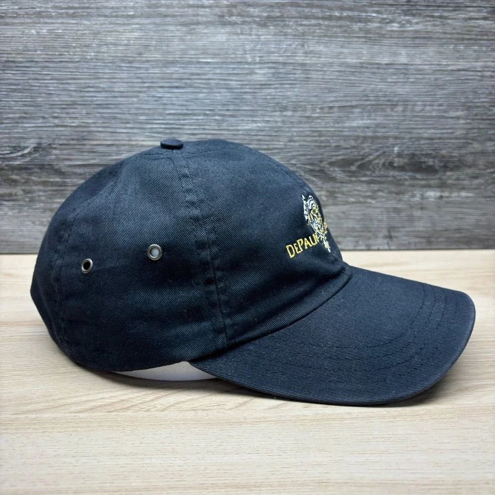 DePauw University Hat Cap Strap Back Black Tigers NCAA College Sports Adjustable